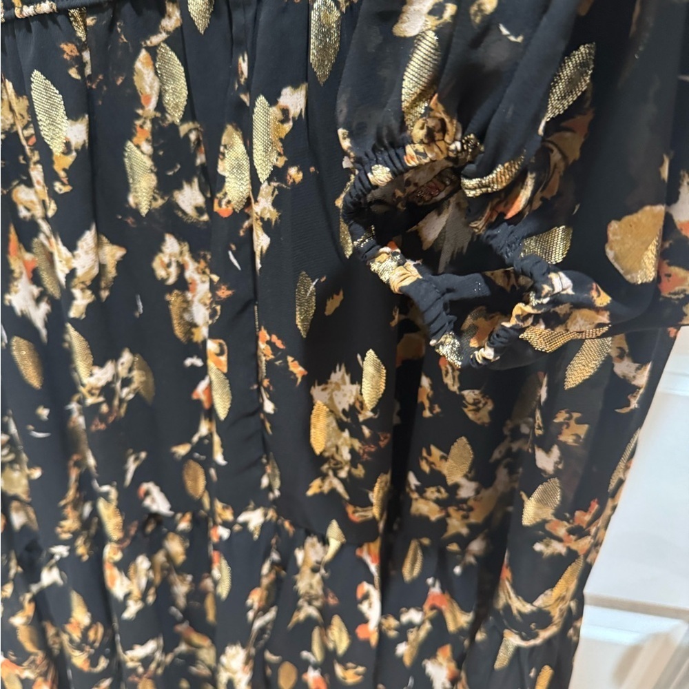 Simply Vera Elegant Black and Gold Women's Dress Size L - Picture 5 of 9